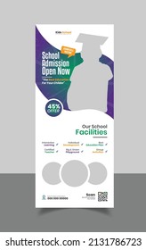 School Admission Rollup Banner Template Design