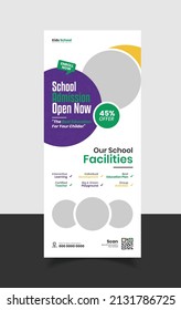 School Admission Rollup Banner Template Design