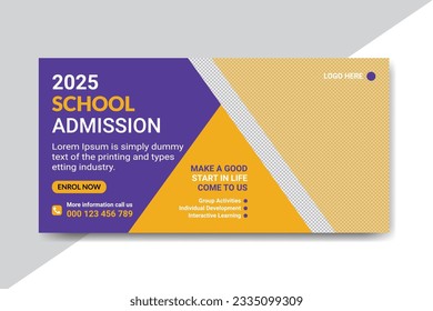 School Admission Signage Design. Education | Admission Billboard Template 