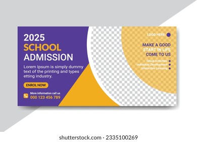 School Admission Signage Design . Education Billboard Template