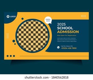 School admission social media banner template