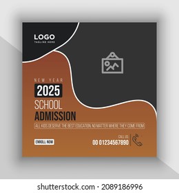 School admission social media banner template