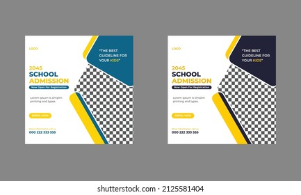 School admission social media banner design template..eps