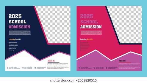 School admission social media banner template. educational social media post square flyer back to school web banner design template. Vector illustration. Eps file 75.