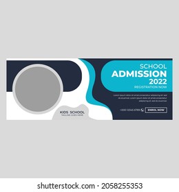 School admission social media cover template background