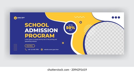 School admission social media cover banner template