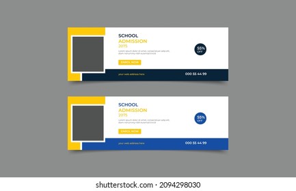 School admission social media cover post design template.