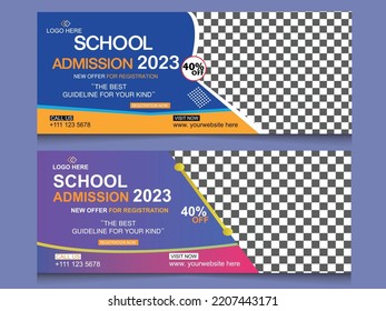 School admission social media cover banner template School Social Media Cover Template	
