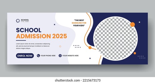 School admission social media cover banner design and website header. email signature template