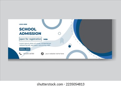 School admission social media cover template design