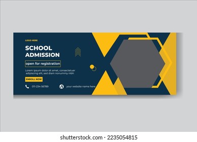 School admission social media cover template design