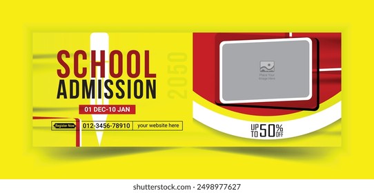 School admission social media cover banner design