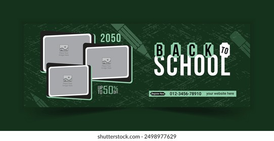 School admission social media cover banner design