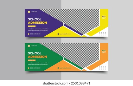 School admission social media cover template.