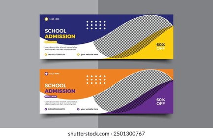 School admission Social media cover template.