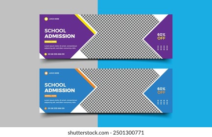 School admission Social media cover template.