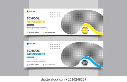 School admission Social media cover template.