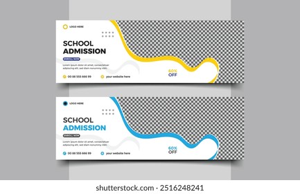School admission Social media cover template.