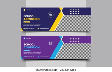 School admission Social media cover template.