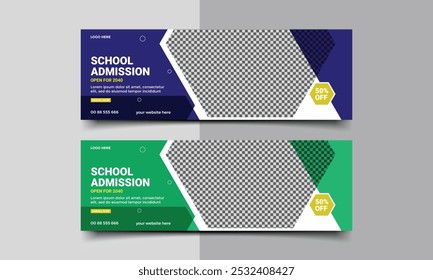 School admission Social media cover template.