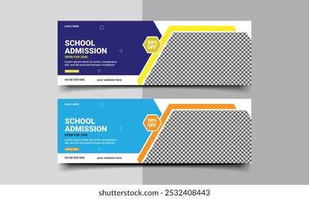 School admission Social media cover template.
