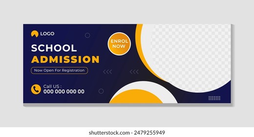 School admission social media facebook cover banner template