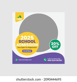 School Admission Social Media Instagram Post Template