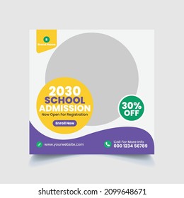 School Admission Social Media Instagram Post Template