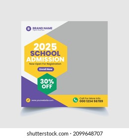 School Admission Social Media Instagram Post Template