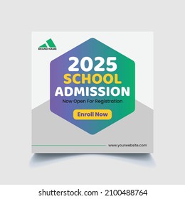 School Admission Social Media Instagram Post Template