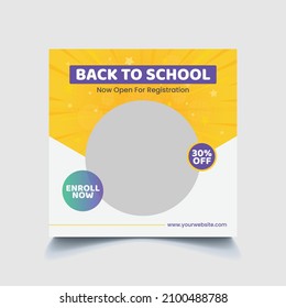 School Admission Social Media Instagram Post Template