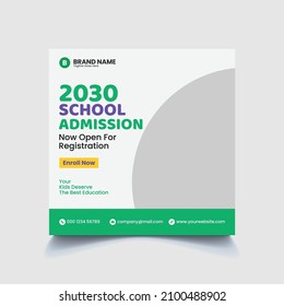 School Admission Social Media Instagram Post Template