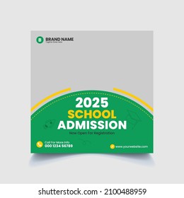 School Admission Social Media Instagram Post Template