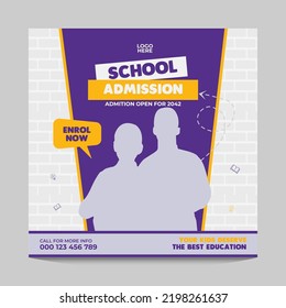 School Admission Social Media Instagram Post Template