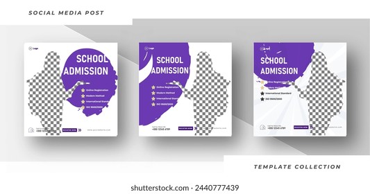 School admission social media pack template Collection