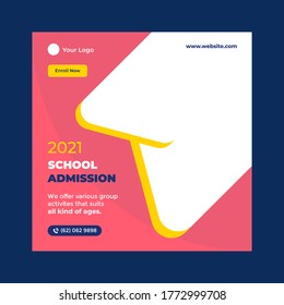 School  Admission Social Media Post Suitable for Web Banner Template or square Flyer Poster