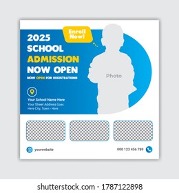 School admission social media post template
