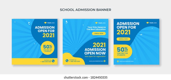School admission social media post collection template