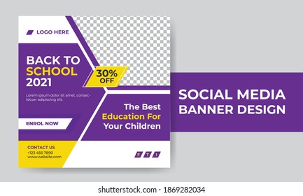 School Admission Social Media Post Design