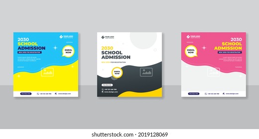 School admission social media post template