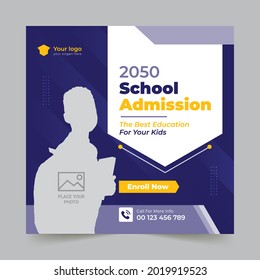 School Admission Social Media Post Design Template | Education Admission Social Media Post design