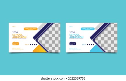 School Admission Social Media Post Web Banner Template. vector illustration..eps