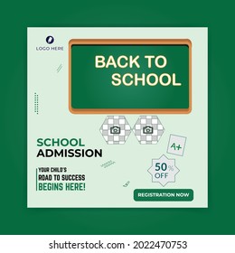 School Admission Social Media Post Design,full vector