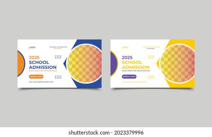 School admission social media post banner template. Back to school admission promotion banner design. vector illustration..eps