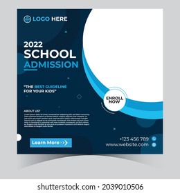 School admission social media post banner template