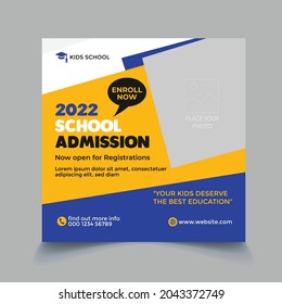school admission social social media post template.