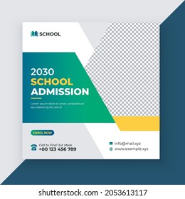 School admission social media post template