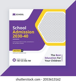 School admission social media post template