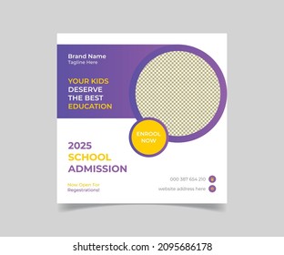 School Admission Social Media Post Template