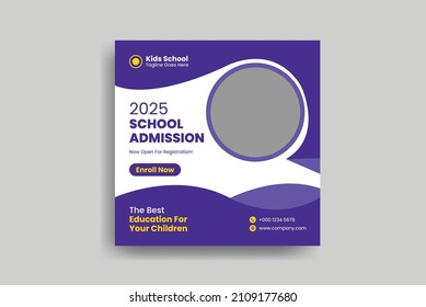 School admission social media post template